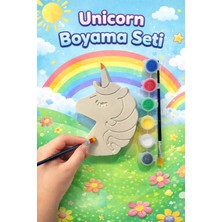 Glowria Çocuklar Için Tekli Unicorn Taş Boyama Seti | Çocuk Ekransız Aktivite | 6'lı Boya + 1 Adet Fırça