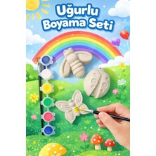 Glowria Çocuklar Için Uğur Böceği Temalı Taş Boyama Seti | Çocuk Ekransız Aktivite | 6lı Boya + 1 Adet Fırça