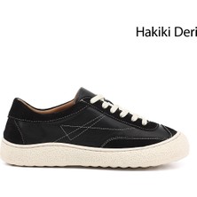 Gönderi(r) Kadın Siyah  Bağcıklı Hakiki Deri Sneaker