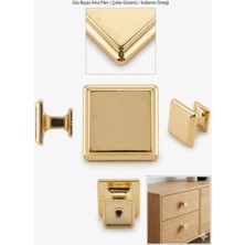 Viva Lüks Parlak Gold Kare Düğme Kulp - Kademeli Tasarım Mobilya Kulbu