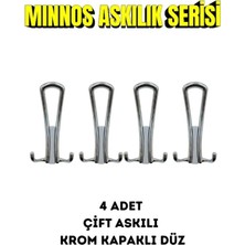 Viva Parlak Krom Çift Kancalı Portmanto Askısı - Kapaklı Gizli Vidalı