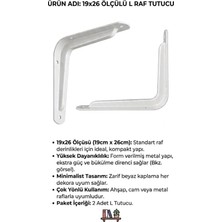 Viva 10(Adet)’ Lu Set Beyaz L Demir Raf Altı Taşıyıcı - Estetik ve Güçlü Raf Tutucu 19CM*26CM