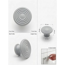 Viva Lüks Mat Gri Halka Desenli Düğme Kulp - Modern Tasarım Mobilya Kulbu