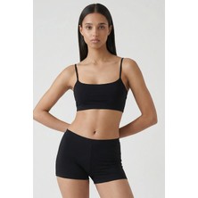 Feu De Elu Cotvie Siyah Pamuklu Bralet Boxer Set
