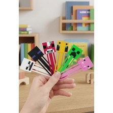 (6'lı Paket) Minecraft Ayraç Seti, Çocuklar Için Ayraç, Eğlenceli Ayraç, Set Halinde - 10CM