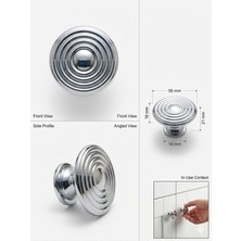 Viva Parlak Krom Çizgili Düğme Kulp - Modern Dolap ve Çekmece Kulbu (3ADET)