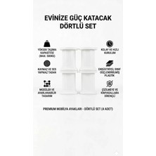 Viva 8 cm Beyaz Jumbo Mobilya Ayağı - Koltuk ve Kanepe Ayağı (4'lü Paket)