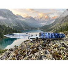 Askerlik Paketi 18CM Desenli Mavi Model Outdoor Cakı