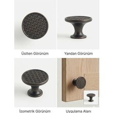 Viva Eskitme Antik Hasır Görünümlü Tekli Kulp - Rustik Mobilya Kulbu