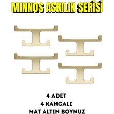 Viva Modern Mat Gold 4'lü Boynuz Askılık - Paslanmaz Metal Banyo ve Antre Askısı 4 Adet