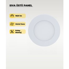 AC Aydınlatma 6W Sıva Üstü Yuvarlak LED Panel 3200K Sarı Işık
