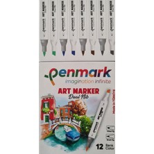Penmark Markers Art Brush Çift Uçlu Kalem 12 Renk Set Hs-9000-12