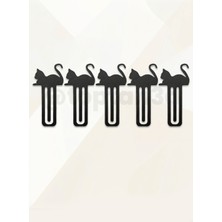 (5'li Paket) Siyah Kedi Kitap Ayracı, Kediseverler Için Hediyelik Ayraç - 10CM