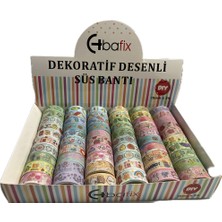 Bafix Desenli Bant Dekoratif Süs Bantı 15 Mm X 3 Metr Bfx-Deb0004 (60 Lı Paket)