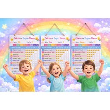 Outdoor One Kişiye Özel Montessori Görev ve Başarı Panosu - Yaz-Sil Hediyeli (30x40 cm) Kalem + Sticker03