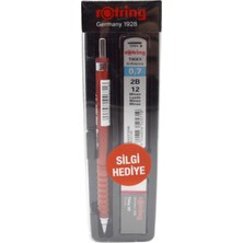 Rotring Okul Seti Versatil Kalem Tikky Retro 0.7+Min Silgi Hediyeli Kırmızı