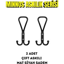 Viva Premium Sadem Mat Siyah Askı - Dayanıklı Metal Vestiyer ve Mobilya Askılığı 2 Adet