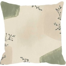 Queen Jera Çift Tarafı Baskılı Dekoratif Kırlent Kılıfı 43 x 43 cm - Minimal Dal Desenli