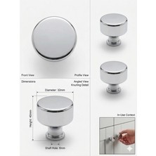 Viva Lüks Parlak Krom Silindir Düğme Kulp - Modern Dolap ve Çekmece Kulpu (3ADET)