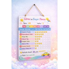 Outdoor One Kişiye Özel Montessori Görev ve Başarı Panosu - Yaz-Sil Hediyeli (30X40 Cm) Kalem + STICKER08