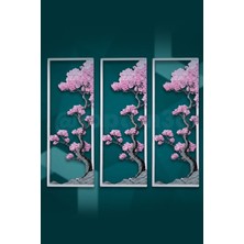 (3'lü Paket) Modern Sakura Japon Kiraz Çiçeği Figürlü Hediyelik Kitap Ayracı - 15CM