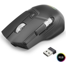 Hobilinka W13 Kablosuz Mouse Dual Mod 10000 Dpi 10 Tuş 1000 Hz Rgb - Siyah
