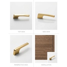 Viva Lüks Gold L Tipi Tekli Kulp - Modern Tasarım Mobilya ve Çekmece Kulbu Tekli