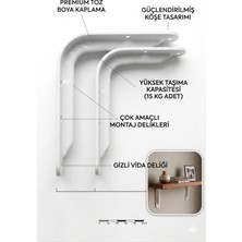 Viva 10LU Set Demir Raf Altı Taşıyıcı - Estetik ve Güçlü Raf Tutucu