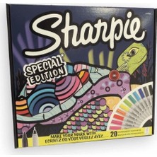 Sharpie 2115767 20 Renk Kaplumbağa Tasarımlı Fine Permanent Markör Kalem 1 Adet Özel Ölçülerle