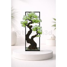 Modern Zen Bahçesi Bonsai Figürlü Hediyelik Kitap Ayracı, 15CM Minimalist Ayraç - Yeşil