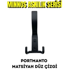 Viva Portmanto Siyah Düz Çizgi Askı - Şık Antre ve Bornoz Askılığı Tekli
