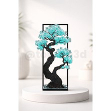 Modern Zen Bahçesi Bonsai Figürlü Hediyelik Kitap Ayracı, 15CM Minimalist Ayraç - Turkuaz