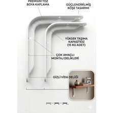 Viva 2 Li Şık ve Dayanıklı: Beyaz L Raf Tutucu