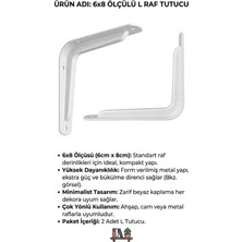 Viva 4(Adet)’lü Set Beyaz L Demir Raf Altı Taşıyıcı - Estetik ve Güçlü Raf Tutucu 6*8