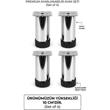 Viva 10 cm Metal Mobilya Ayağı - Ultra Dayanıklı Demir Koltuk ve Sehpa Ayağı (4'lü Set)