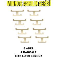 Viva Modern Mat Gold 4'lü Boynuz Askılık - Paslanmaz Metal Banyo ve Antre Askısı 8 Adet