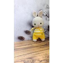Masal Gurumi Amigurumi Organik Oyuncak Tulumlu Tavşan Oyun Arkadaşı Uyku Arkadaşı