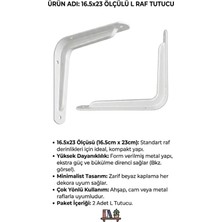 Viva 20(Adet) ‘li Set Beyaz L Demir Raf Altı Taşıyıcı - Estetik ve Güçlü Raf Tutucu 16,5cm*23