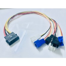 Alfais 4464 Ide Molex Pc Diy 4 Pin 4464P Molex To 6 Port Fan 2 Pin Çoklayıcı Kablo