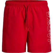 Jack & Jones Jpstmauı Wave Logo Swım Shorts Reg Sn Kırmızı Erkek Şort 12291391
