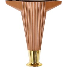Timion 15CM - Kahverengi - Gold Uçlu  Plastik Mobilya - Koltuk Ayak (5148)