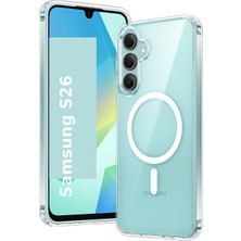 Alstrap Samsung Galaxy S26 Kılıf Şeffaf Magsafe Kılıf Kamera Korumalı Darbe Emici Kılıf