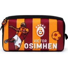 Galatasaray Lisanslı Victor Osimhen Kalemlik - Çift Bölmeli Su Itici Kumaşlı Parçalı Kalem Çantası