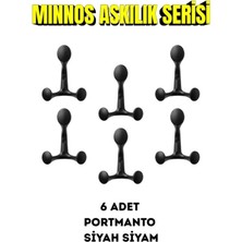 Viva Siyam Premium Siyah Portmanto Askısı - Şık ve Dayanıklı Tasarım 6 Adet