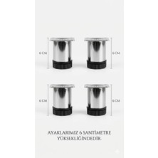 Viva 6 cm Metal Mobilya Ayağı - Ultra Dayanıklı Demir Koltuk ve Sehpa Ayağı (4'lü Set)