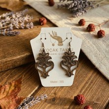 Koçak Takı Ahşap Küpe Modern Özgün Minimalist Takı Model No 265