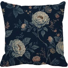 Queen Jera Country Tarzı Çiçek Desenli Kırlent Kılıfı 43X43 | Çift Taraflı Baskılı Dekoratif Yastık