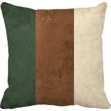 Queen Jera Vintage Çizgili Dekoratif Kırlent Kılıfı | Yeşil Kahve Bej Tonları | Modern & Retro Ev Dekoru