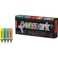 Penmark Fosforlu Kalem (İşaret Kalemi) Süperkutu 6Neon+6Pastel+6Tropik+6Sim (24 Lü Paket) hs-505-24s