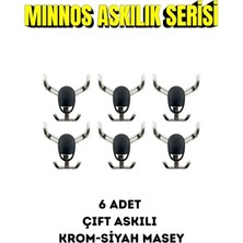 Viva Modern Masey Model Çift Kancalı Askılık - Şık Antre ve Banyo Askısı 6 Adet